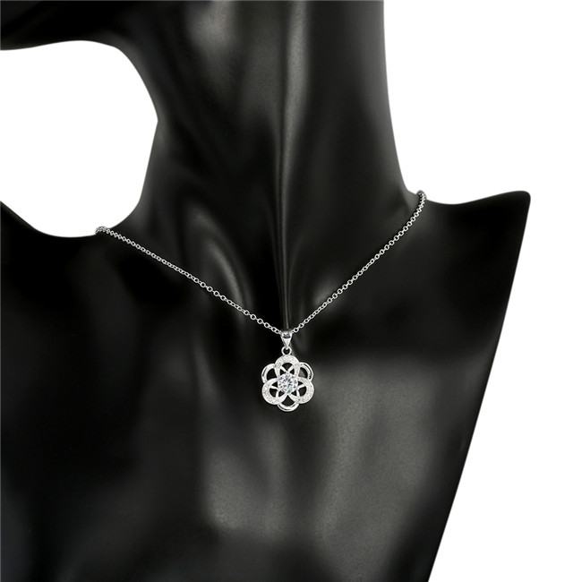 Brand new women's plant shape Pendant Necklace red gemstone sterling silver necklace STSN742,fashion 925 silver necklace factory direct sale