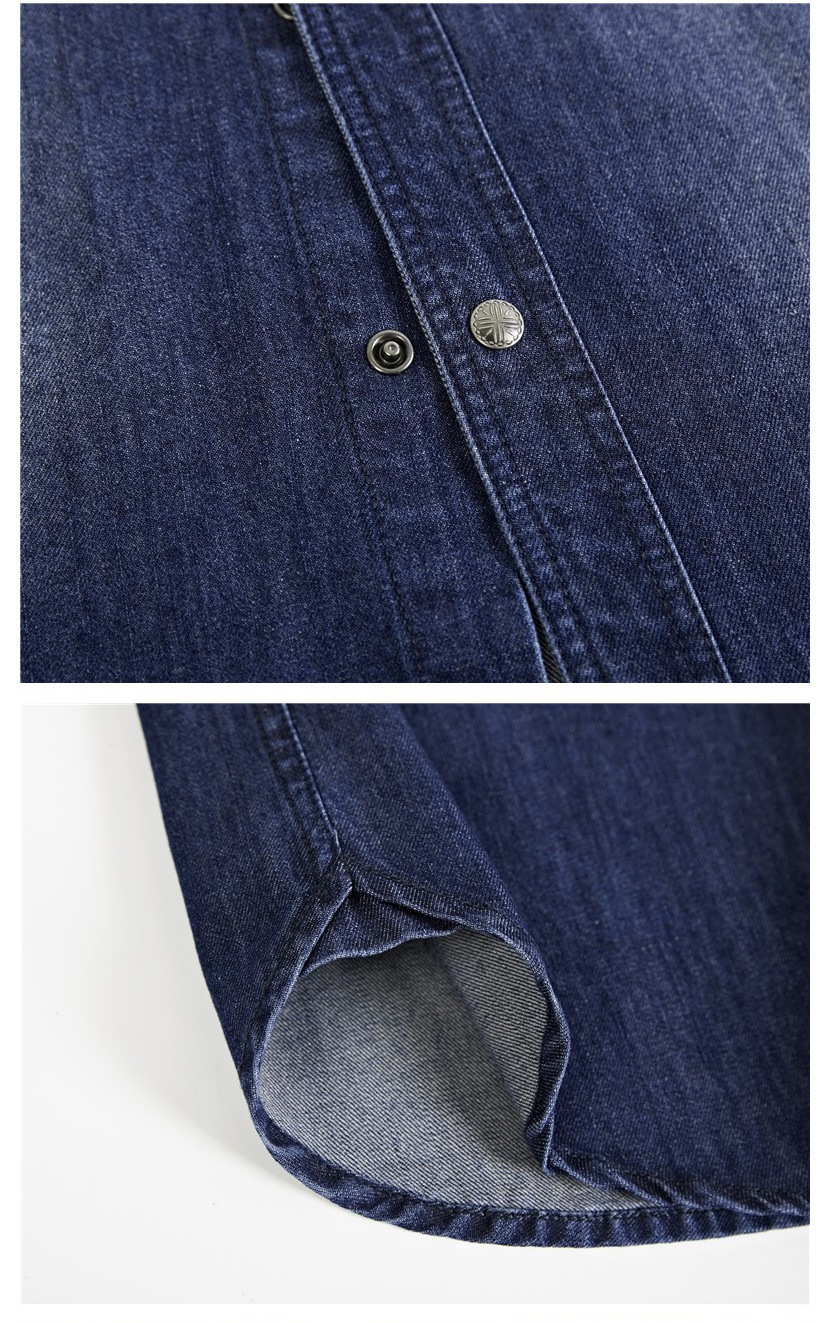 Wholesale- LONMMY M-3XL Jeans mens shirts Cotton High quality Denim shirt men Long-sleeved Camisa social 2016 New Multi-pocket