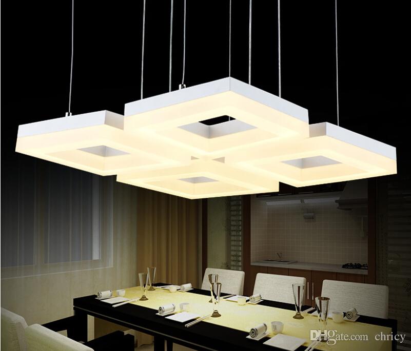 Modern Style Simplicity LED Pendant Lights Metal Acrylic Chandelier Lighting Lamp Fixture for Living Room/Bedroom/Dining Room 3/6 Heads