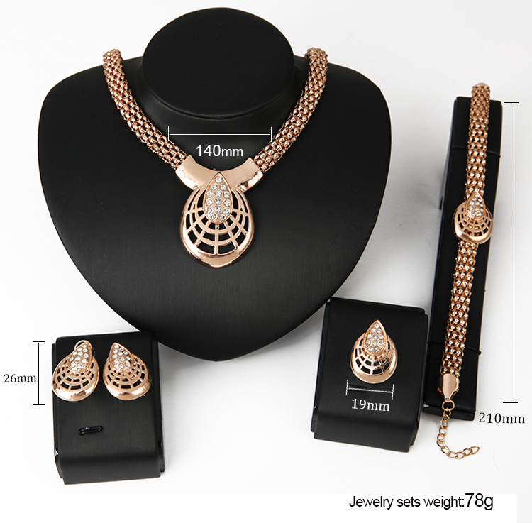 Earrings Necklaces Bracelets Rings Sets Fashion Womwn Quality Rhinestone 18K Gold Plated Water Drop Style Party Jewelry 4-piece Set
Earrings Necklaces Bracelets Rings Sets Fashion Womwn Quality Rhinestone 18K Gold Plated Water Drop Style Party Jewelry 4-piece Set