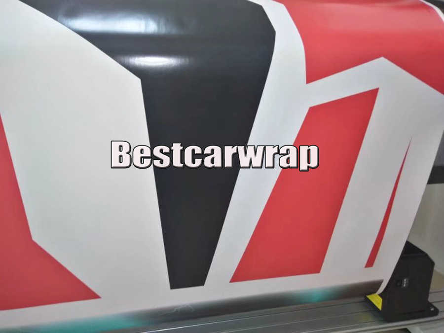 Large Red White black Pixel Camo VINYL Full Car Wrap Camouflage Covering For truck boat foil graphic size 1.52 x 30m/5x98ft
