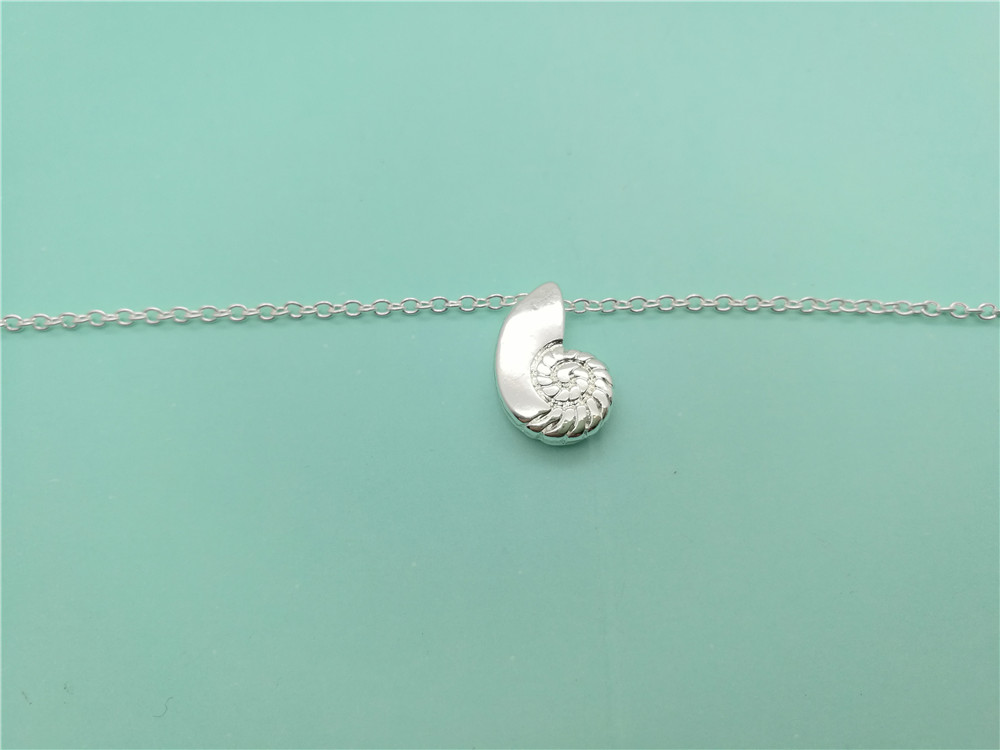 5PCS Cute Seashell Bracelet Ariel Voice Shell Spiral Swirl Sea Snail Bracelet Ocean Beach Conch Charm Chain Jewelry