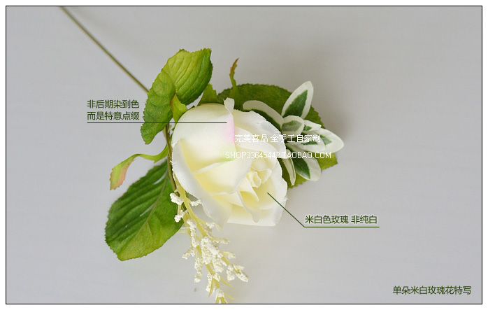 Lovely Artificial White Rose Wedding Bouquets for Bride Hand Holding Flowers Wedding Favors Rose Wedding Bouquet 18 Flowers