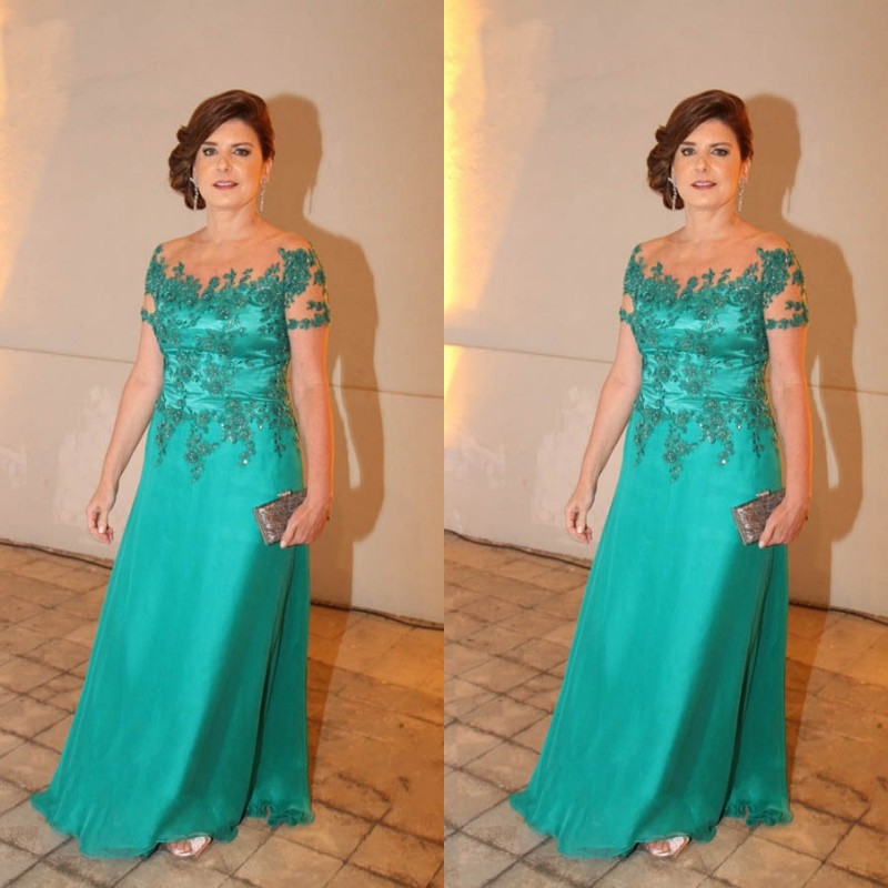Elegant 2017 Turquoise Sheer Neck Short Sleeve Chiffon Plus Size Custom Made Mother Of The Bride Dresses With Lace Applique Beaded EN102819
Elegant 2017 Turquoise Sheer Neck Short Sleeve Chiffon Plus Size Custom Made Mother Of The Bride Dresses With Lace Applique Beaded EN102819