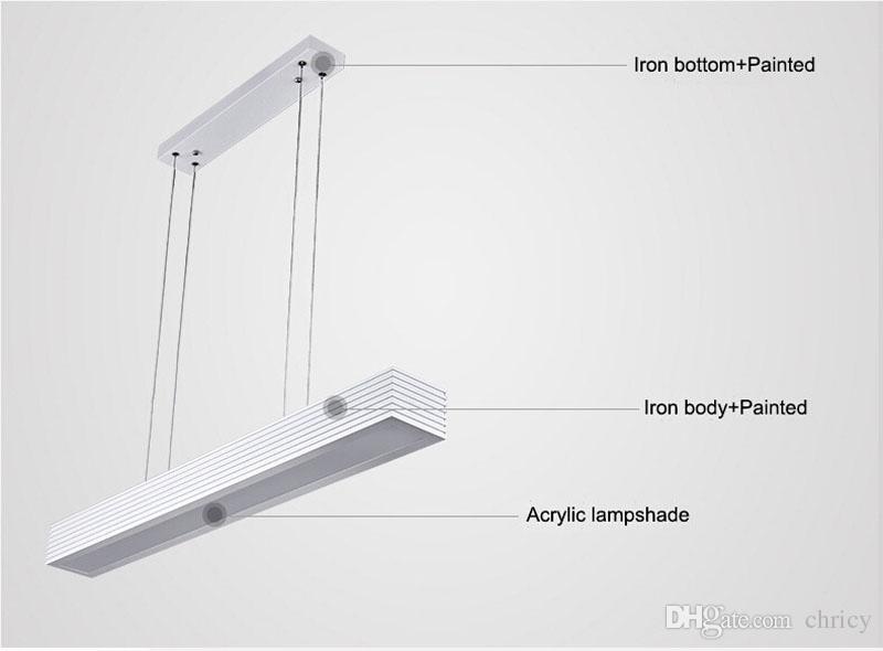 Modern Led Pendant Lights Square Office Suspended Hanging Light Fixture for Office Classroom Living Room Bedroom
