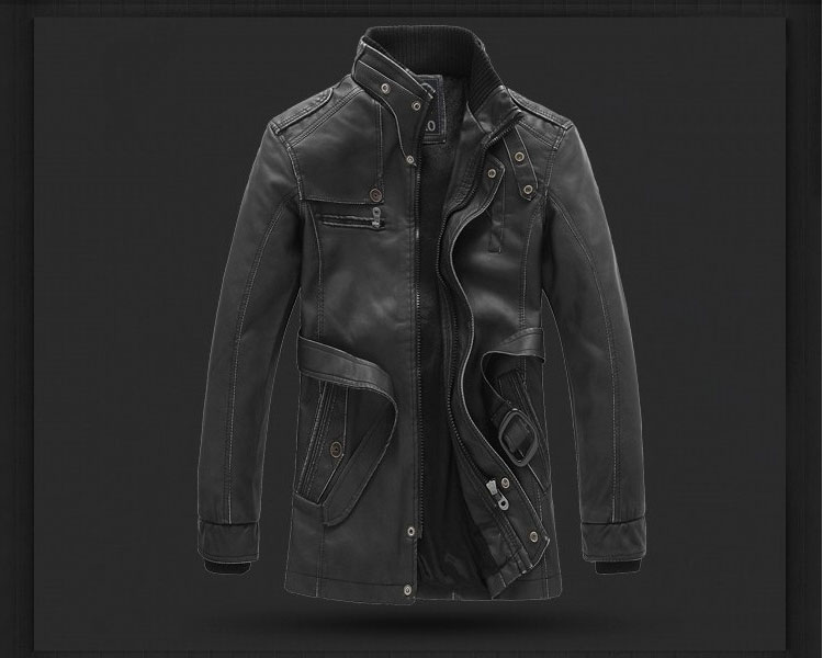 New 2016 men clothing Pu Leather jacket Winter coat motorcycle leather jackets cultivate one's morality trench coat high quality