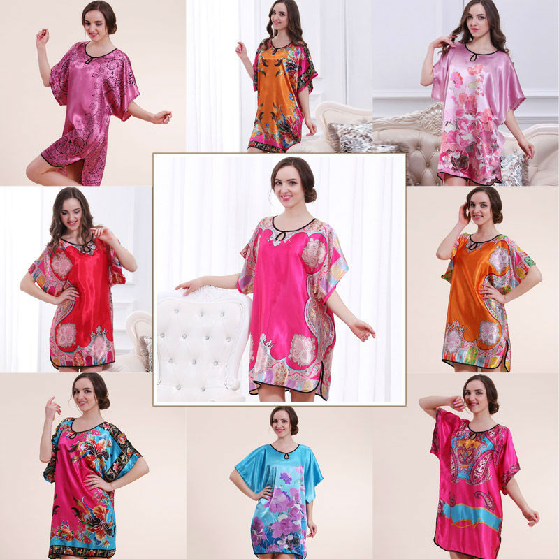 Wholesale-2016 Top Promotion Summer Style Silk Robe Longue Pajamas For Women Natural Satin Ladies Sleep Top 58060
