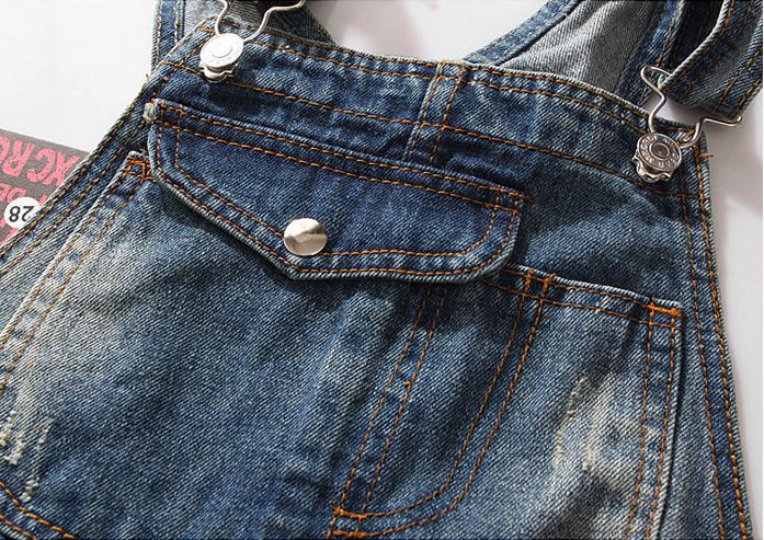 Wholesale-Free shipping plus size Mens Casual Denim Jumpsuit Mens Skinny Jean Overalls Ripped Vintage Bib Pants Male suspenders jeans