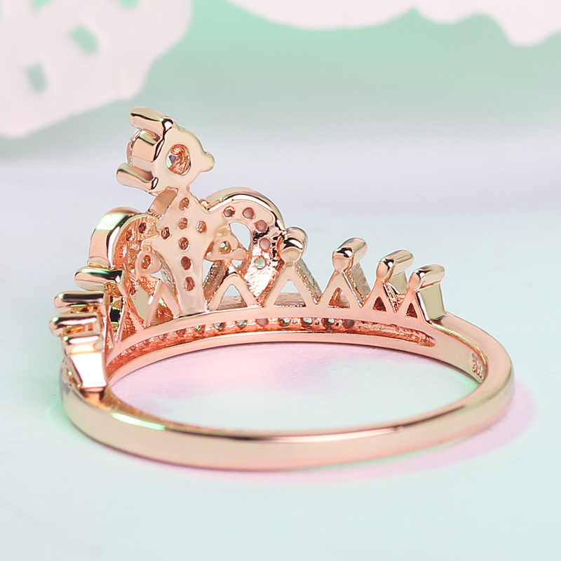 Vecalon 2 colors Crown Jewelry Women ring Cz diamond 925 Sterling silver Party wedding Band ring for women Fashion