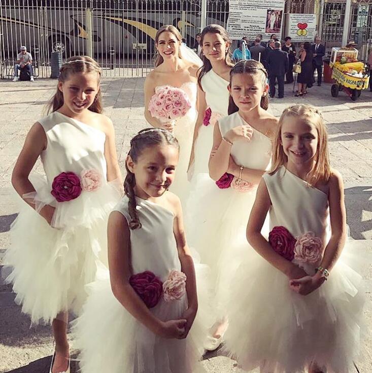 Hot Selling Cute One Shoulder Sleeveless Flower Girl Dresses with Handmade Flowers for Kid Wedding Party, Same as image
Hot Selling Cute One Shoulder Sleeveless Flower Girl Dresses with Handmade Flowers for Kid Wedding Party, Same as image