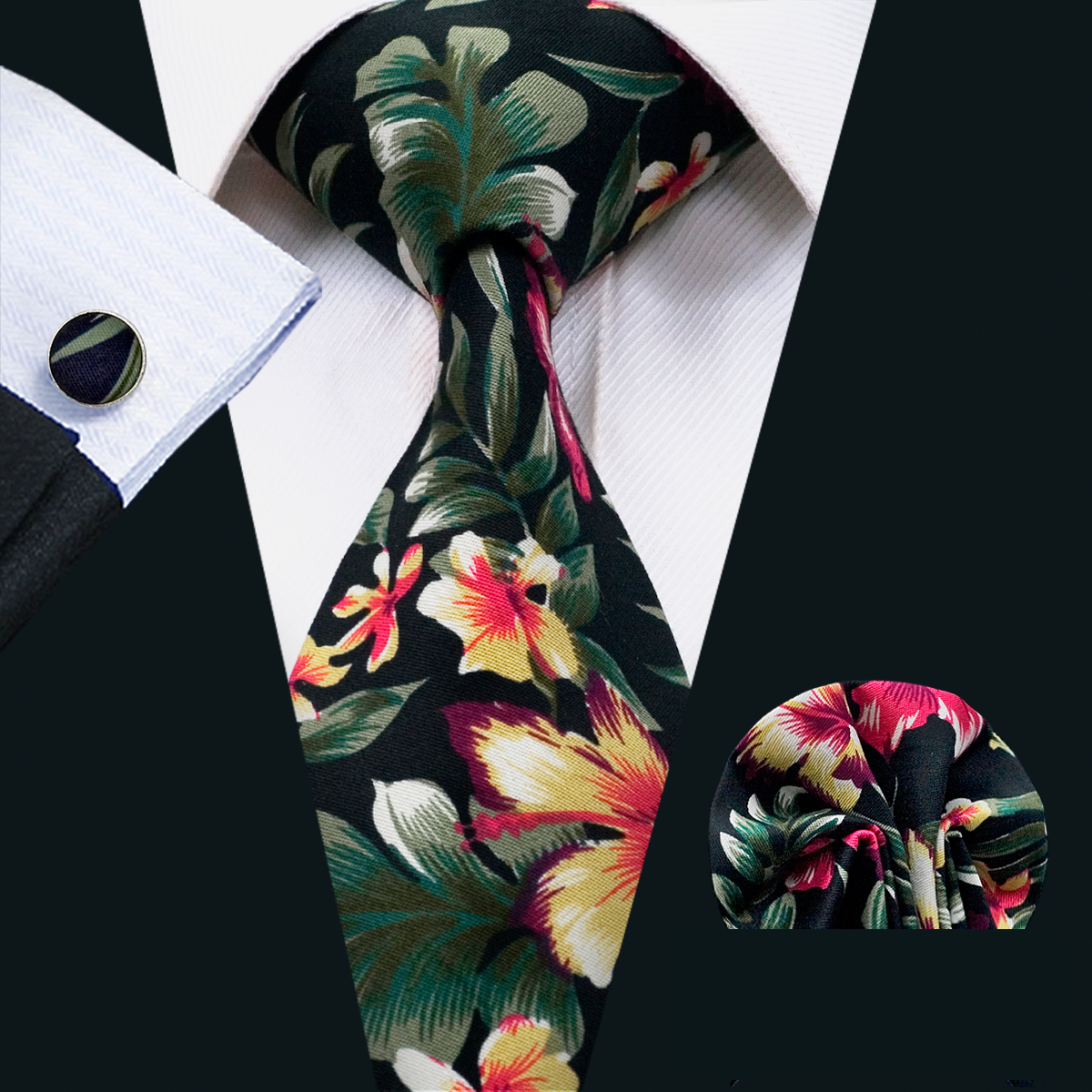 Classic Tie Sets Ties for Men Floral Cotton Neck tie Tie Hankerchief Cufflinks Sets Formal Business Wedding Party N-1365, Black;blue
Classic Tie Sets Ties for Men Floral Cotton Neck tie Tie Hankerchief Cufflinks Sets Formal Business Wedding Party N-1365, Black;blue