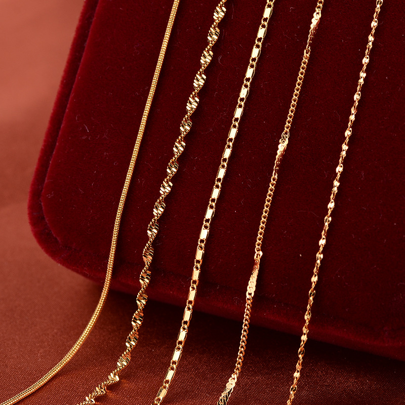 Europe and America Jewelry Wholesale Copper 24K Gold-plated Necklace Anti Allergy Wedding Water Chain Stall Hot Necklace Female 18inch 45cm, Silver
Europe and America Jewelry Wholesale Copper 24K Gold-plated Necklace Anti Allergy Wedding Water Chain Stall Hot Necklace Female 18inch 45cm, Silver