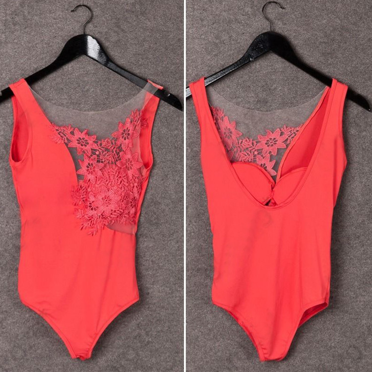 Wholesale-Womens Sexy Bodysuit Bra Crochet Mesh Sheer Lace Sleeveless Tops Blouse