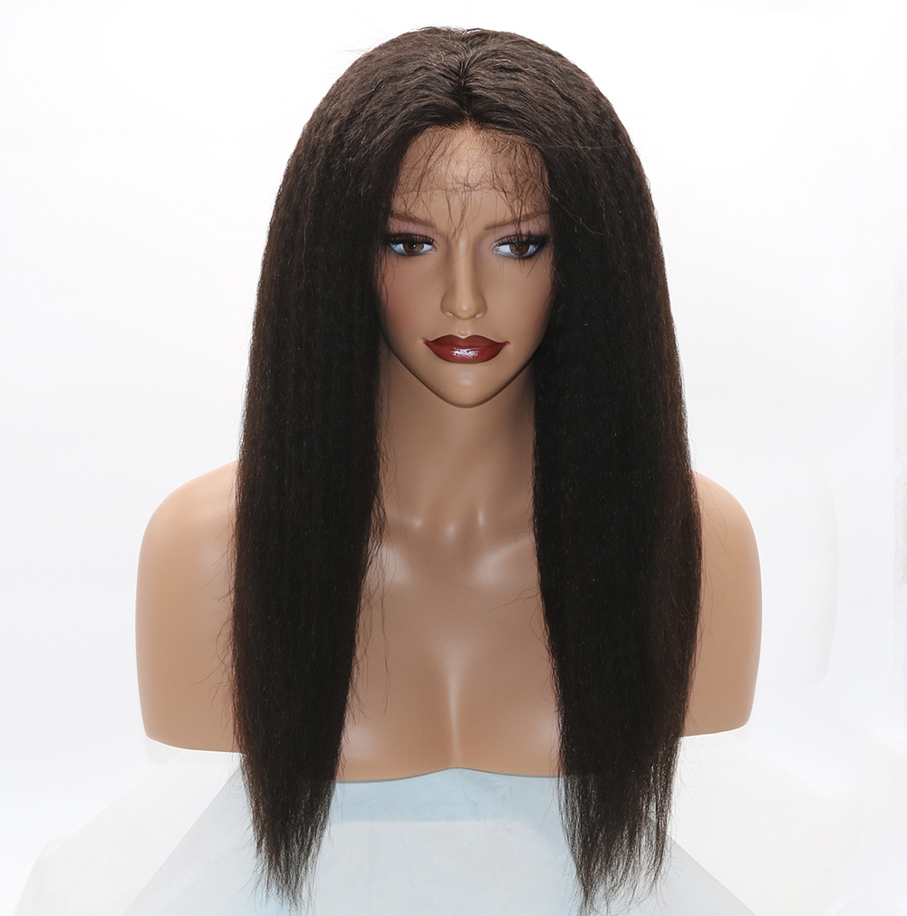 Kinky Straight 360 Lace Frontal Wigs 130% Density Full Human Hair Wig For Black Women Brazilian Italian Yaki bleached knots, Natural color
Kinky Straight 360 Lace Frontal Wigs 130% Density Full Human Hair Wig For Black Women Brazilian Italian Yaki bleached knots, Natural color