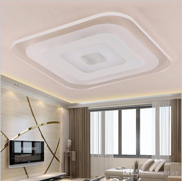 Modern Minimalist Square Led Ceiling Lights Acrylic Ultra-thin Ceiling Chandeliers for Living Room Bedroom AC85-265V