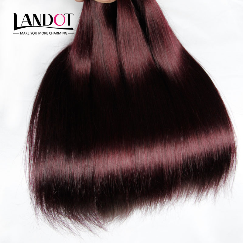Burgundy Wine Red Color 99J Brazilian Virgin Hair Weave Bundles Peruvian Malaysian Indian Silky Straight Virgin Remy Human Hair Extensions