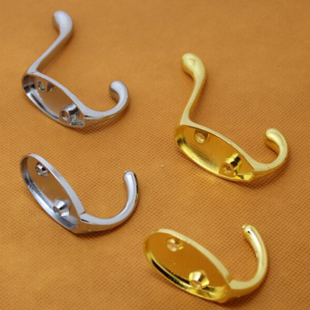 Wholesale- 1PC Stainless Steel Hanging Coat Hooks Home Kitchen Wall Door Holder Hook Hangers Gold Sliver Color & Rails