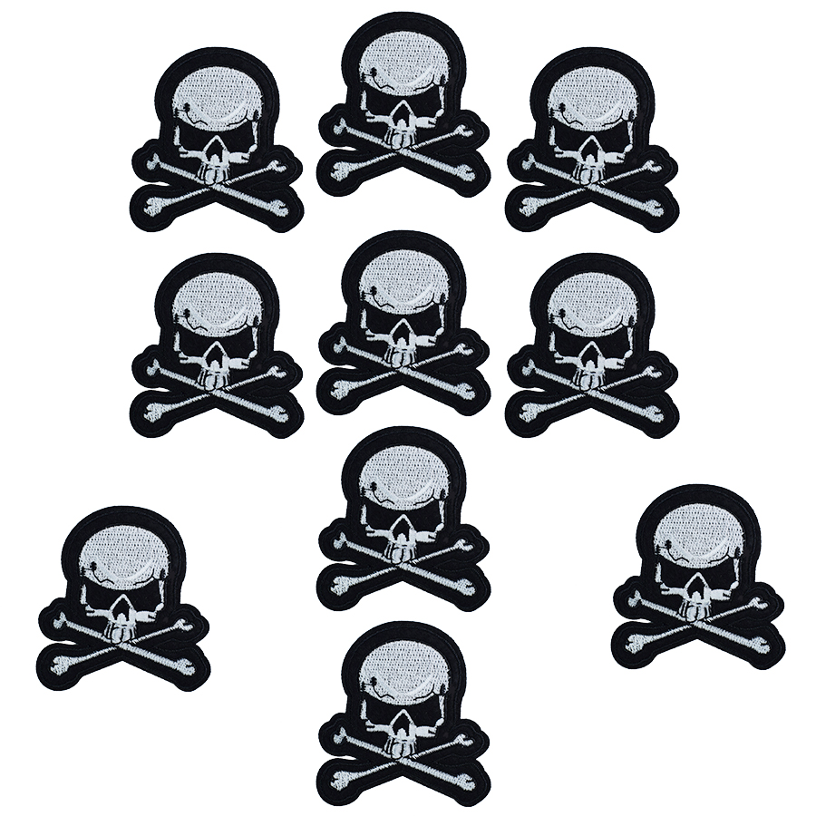 10 PCS skull bone embroidery patches for clothing iron patch for clothes applique sewing accessories stickers badge on cloth iron on patches, Black
10 PCS skull bone embroidery patches for clothing iron patch for clothes applique sewing accessories stickers badge on cloth iron on patches, Black