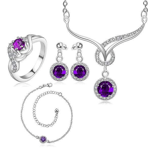 NEW 925 sterling silver Insets lucky family of four - purple jewelry sets DFMSS784C factory direct sale wedding 925 silver
NEW 925 sterling silver Insets lucky family of four - purple jewelry sets DFMSS784C factory direct sale wedding 925 silver