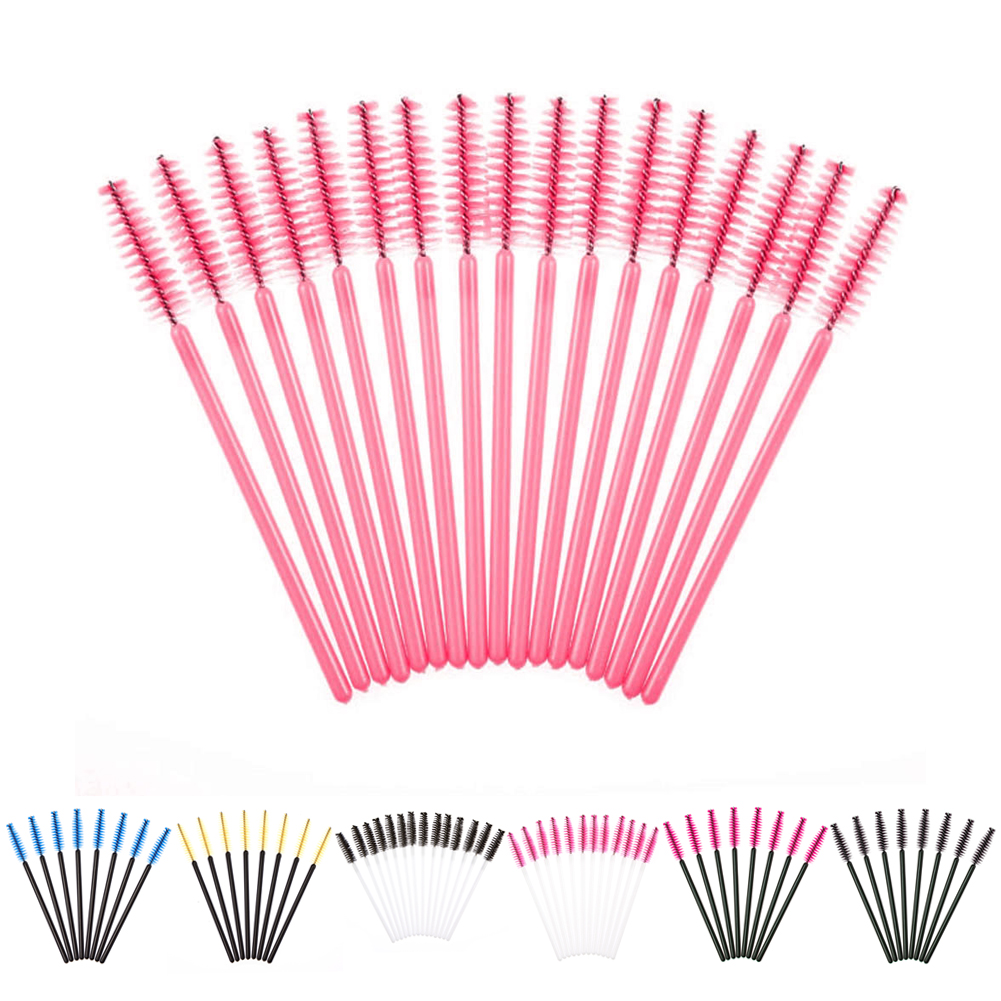 High Quality 50Pcs/Pack Disposable Eyelash Brushes Mascara Wands Applicator Wand Brushes Eyelash Comb Brushes Spoolers Makeup Tool Kit
