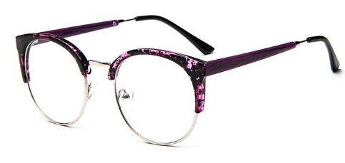 Fashion Cat Eye Half Metal Frame Glasses For Women/Men Retro Vintage Unisex Glasses Big Frame Slim Face Eyewear Glasses