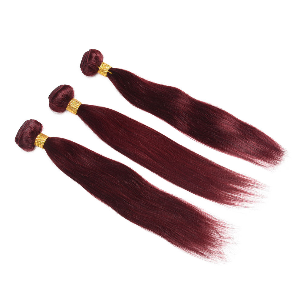 Burgundy Wine Red Color 99J Brazilian Virgin Hair Weave Bundles Peruvian Malaysian Indian Silky Straight Remy Human Hair Extensions