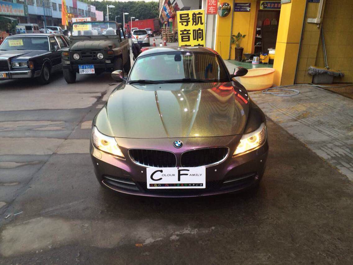 Premium Gloss Metallic Purple to gold Flip Glitter Vinyl - Car Wrap Film with air bubble free Chameleon covering foil size 1.52x20m/Roll