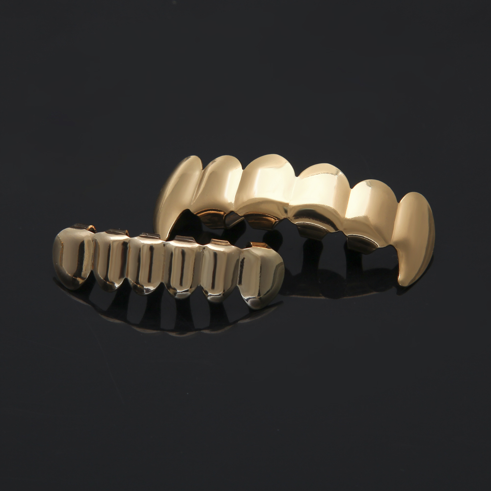 14K Gold Silver Plated Hip Hop Teeth Grillz Top Bottom Grill Set for Men *NEW HIGH QUALITY!! от DHgate WW