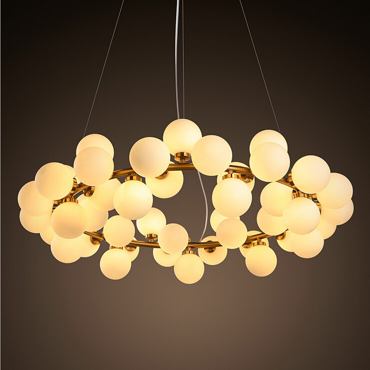 modern led glass pendant lights round art glass chandelier 25/45 heads loft pendant light fixture modo glass chandelier G4 base