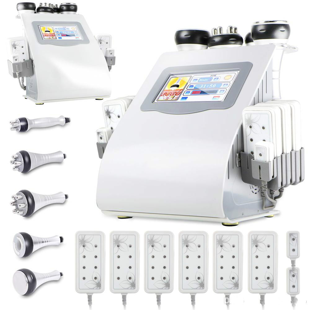 New Promotion 6 In 1 Cavitation Vacuum Radio Frequency Machine for Spa Fast Express Shipping