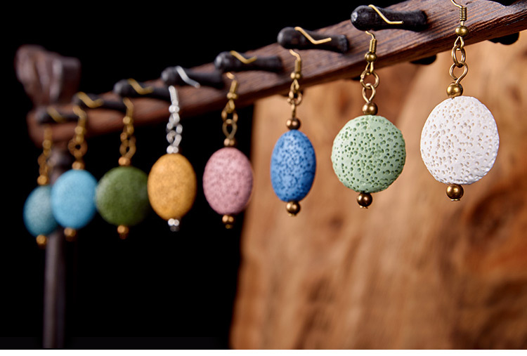 8 Colors Round Lava Stone Earrings Perfume Essential Oil Diffuser Natural Stone Ethnic Earrings Accessories Jewelry Women
8 Colors Round Lava Stone Earrings Perfume Essential Oil Diffuser Natural Stone Ethnic Earrings Accessories Jewelry Women
