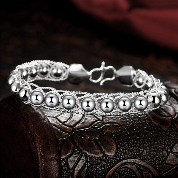 Hot sale christmas gift 925 silver Net Bead Bracelet DFMCH400, Brand new fashion 925 sterling silver Chain link bracelets high grade