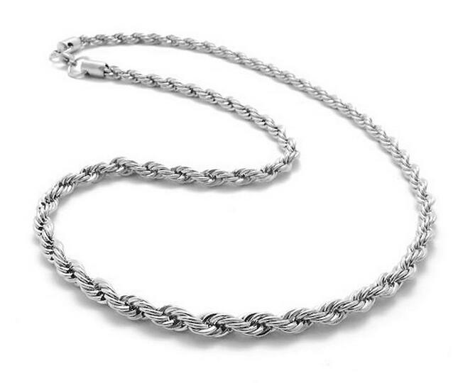925 Sterling Silver Necklace Chains 2MM 16-30 inch Pretty Cute Fashion Charm Rope Chain Necklace Jewelry High Quality