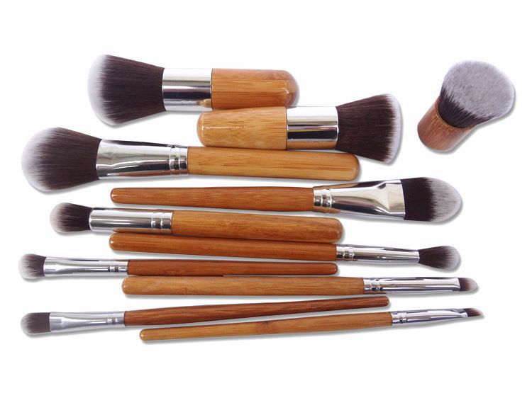 Bamboo Makeup Brushes Set Cosmetics Maquiagem Profissional 11 pcs High Quality Cosmetic Brushes Kit Brush Free DHL