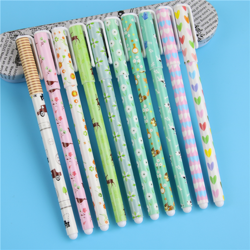 Wholesale-10 Pcs Fresh Style Kawaii Animal Print Gel Ink Pen Promotional Gift Stationery School Office Supply