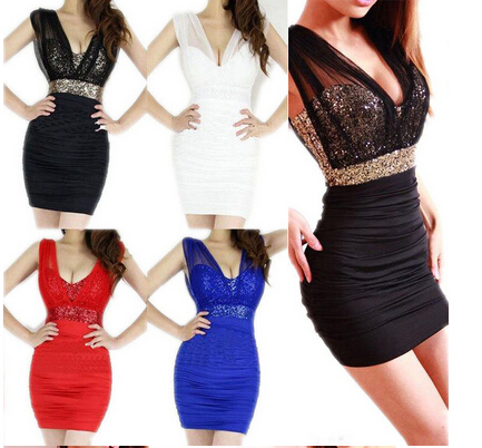 2016 Summer Women Dress V-Neck Sequined Sexy Club Dress Women Bodycon Bandage Mini Party Dresses, Black
2016 Summer Women Dress V-Neck Sequined Sexy Club Dress Women Bodycon Bandage Mini Party Dresses, Black
