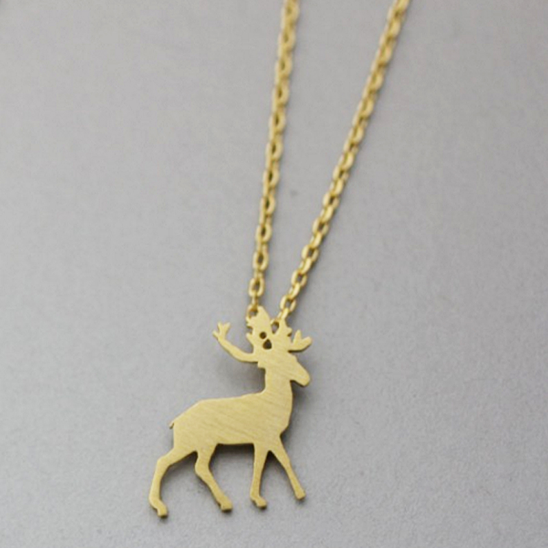 Christmas Gift Fashion Deer Silhouette Pendant Necklace Kids Simple Chain Silver Gold Plated Animal Pendants Necklaces
Christmas Gift Fashion Deer Silhouette Pendant Necklace Kids Simple Chain Silver Gold Plated Animal Pendants Necklaces