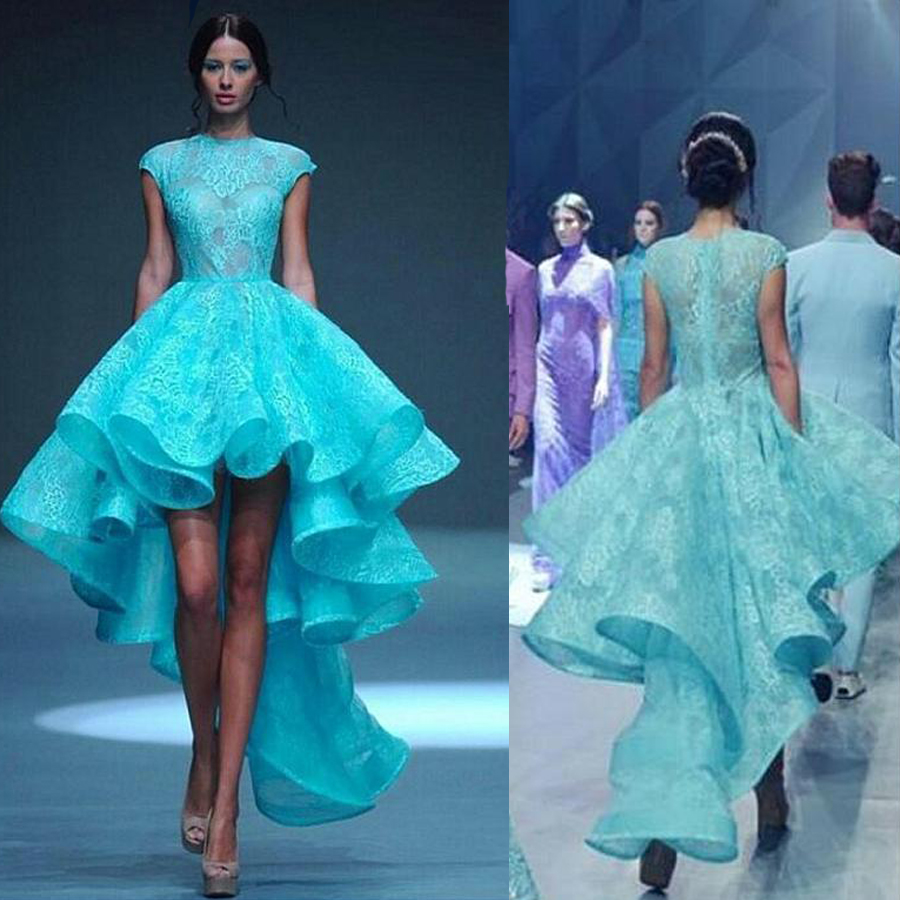 Jewel Neckline Hi-lo Prom Dresses With Lace Appliques Blue Lace Short Sleeves Sexy Evening Dress Illusion Back vestido de formatura longo, Lilac
Jewel Neckline Hi-lo Prom Dresses With Lace Appliques Blue Lace Short Sleeves Sexy Evening Dress Illusion Back vestido de formatura longo, Lilac