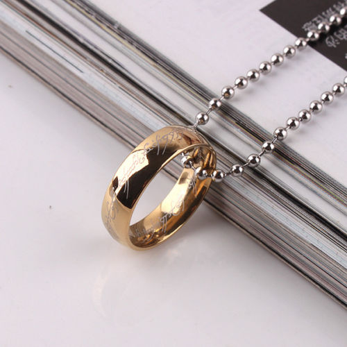 Brand New Fashion Colol jewelry Classic Men Women LOTR 18K Gold GP Wedding Band Rings for Women Men Pendant Width 6mm Size 6-12