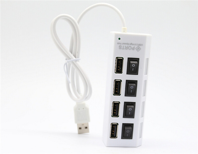 480mbps High Speed Mini USB Hub Socket Style 4 Ports Multi Charger Hub USB 2.0 On/Off Adapter Switches For PC Laptop