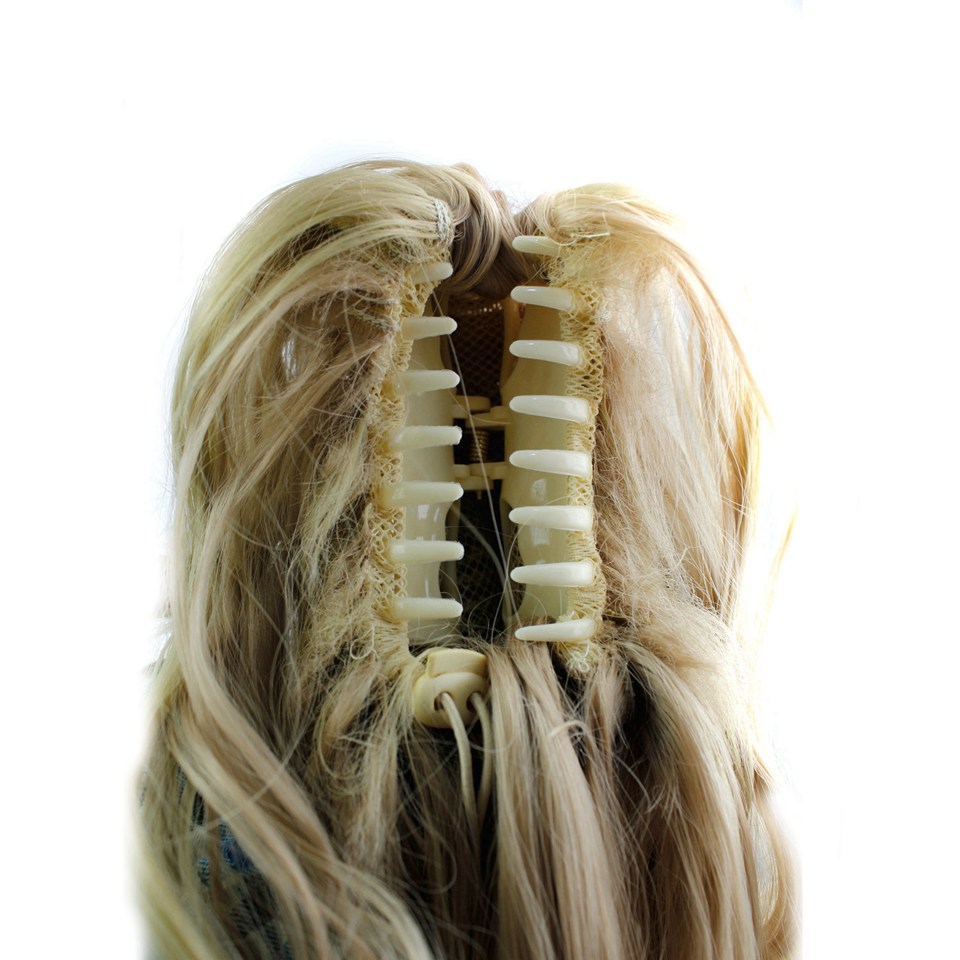 Wholesale-26" 210g Claw Hair Tail Ponytail Hair Extension Wavy Curly Style Tress Curly Synthetic Hairpieces Chignon Tail Pieces