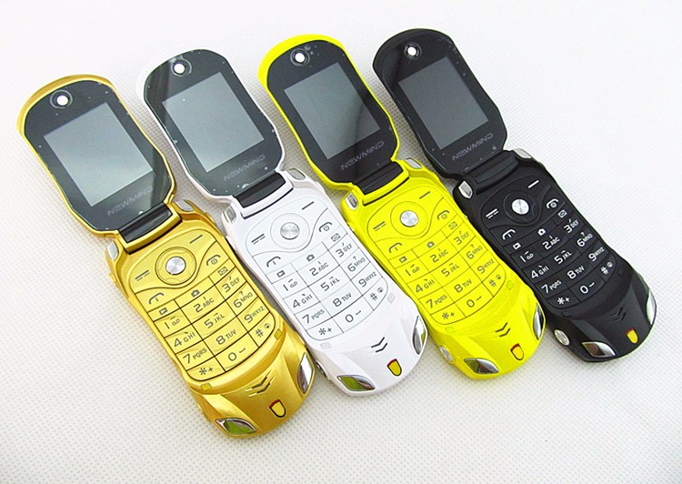 Original Newmind F15 unlocked Flip dual sim Sports car mobile cell phone Dual sim Card bluetooth music palyer FM cute cellphone