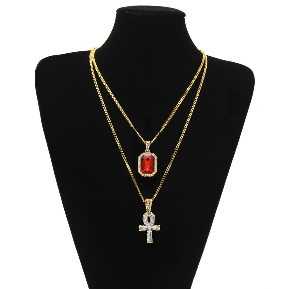 Egyptian Ankh Key of Life Bling Rhinestone Cross Pendant With Red Ruby Pendant Necklace Set Men Fashion Hip Hop Jewelry, Silver
Egyptian Ankh Key of Life Bling Rhinestone Cross Pendant With Red Ruby Pendant Necklace Set Men Fashion Hip Hop Jewelry, Silver