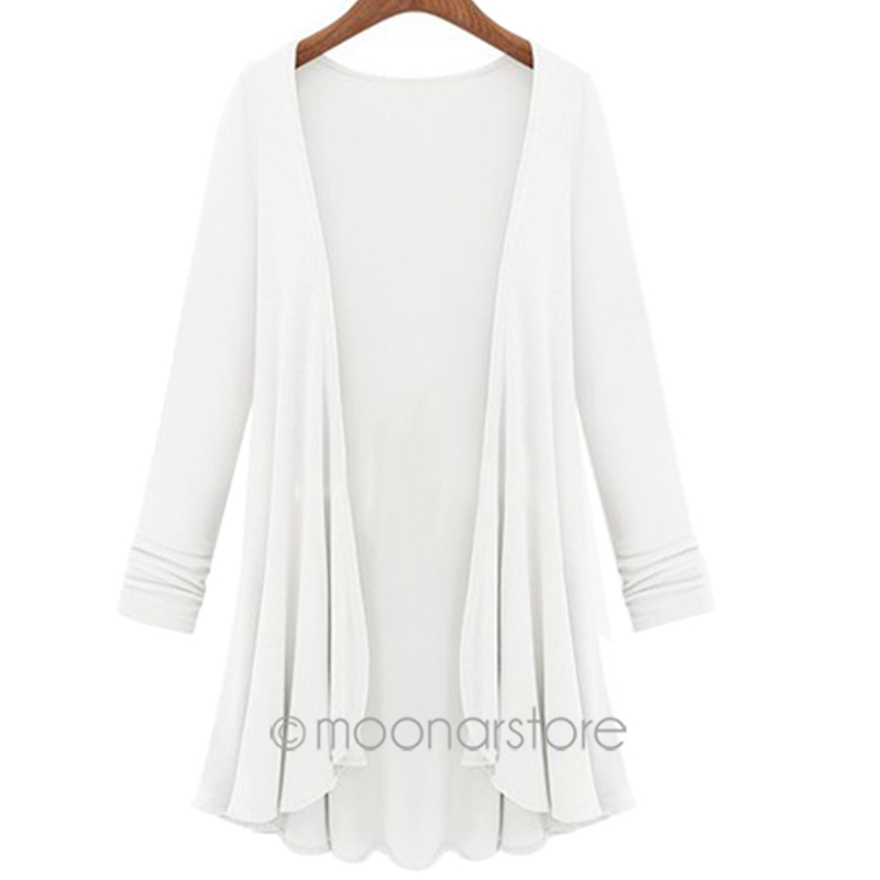 Wholesale- 2017 Fashion Cardigan Women Autumn Winter Poncho Crochet Knit Tops Thin Blouse Long Sleeve Sweater Women Cardigans Jacket Coat