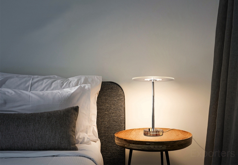 LED Modern Table Lamps Frameless Round Acrylic Nanometer Guide Plate Desk Lamp Bedroom Lamp Office Living Room Light Fitting Transparent
