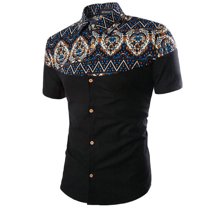 Wholesale-Vetement Homme Direct Selling Cotton Camisas Hombre Vestir 2016 Hot Mens Shirts Short Sleeve Summer Fashion Printing Man Shirt, Black
Wholesale-Vetement Homme Direct Selling Cotton Camisas Hombre Vestir 2016 Hot Mens Shirts Short Sleeve Summer Fashion Printing Man Shirt, Black