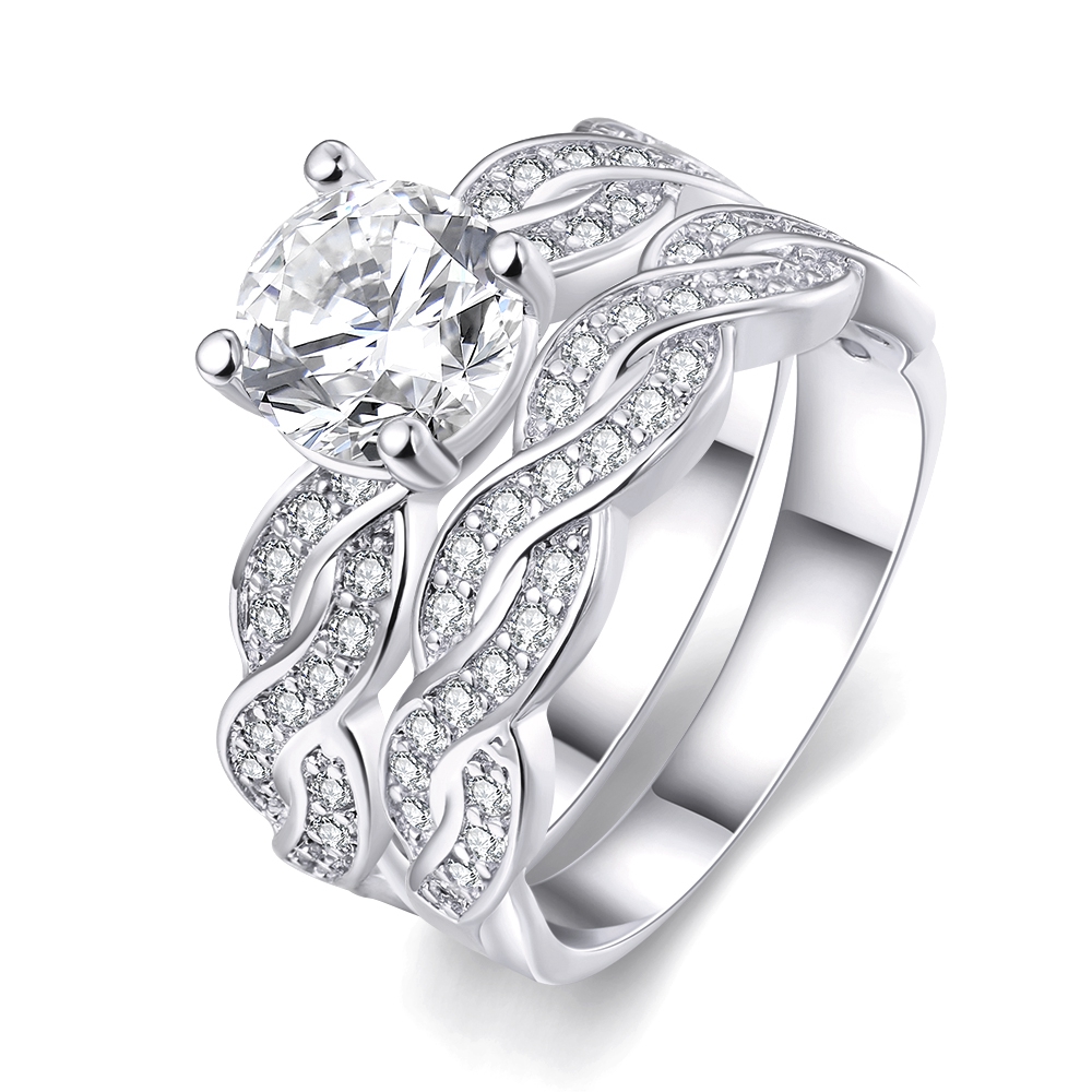 Infinity Wedding Band Anniversary Engagement Ring Bridal Set 18KGP Gold/White Gold Cubic Zirconia US Size 5-9
Infinity Wedding Band Anniversary Engagement Ring Bridal Set 18KGP Gold/White Gold Cubic Zirconia US Size 5-9