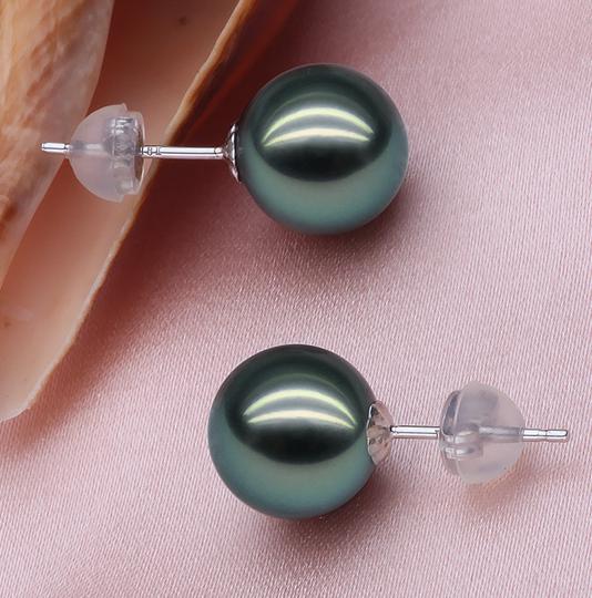 10mm Black Natural Shell Pearl Stud Earrings 925 Silver Accessories
10mm Black Natural Shell Pearl Stud Earrings 925 Silver Accessories