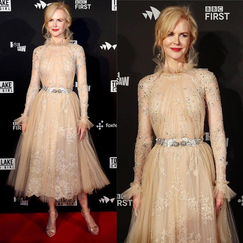 Charming Elie Saab Dresses Evening Wear Art Deco Inspired Neck Long Sleeves Formal Gowns A Line Tea Length Beaded Red Carpet Dress, Ivory
Charming Elie Saab Dresses Evening Wear Art Deco Inspired Neck Long Sleeves Formal Gowns A Line Tea Length Beaded Red Carpet Dress, Ivory