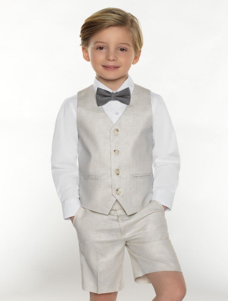 Handsome Three Pieces Of Boys Suits With Jacket+Vest+Pants Polyester Formal Wear High Quality Gentleman Custom Made Kids Tuxedos Suits
